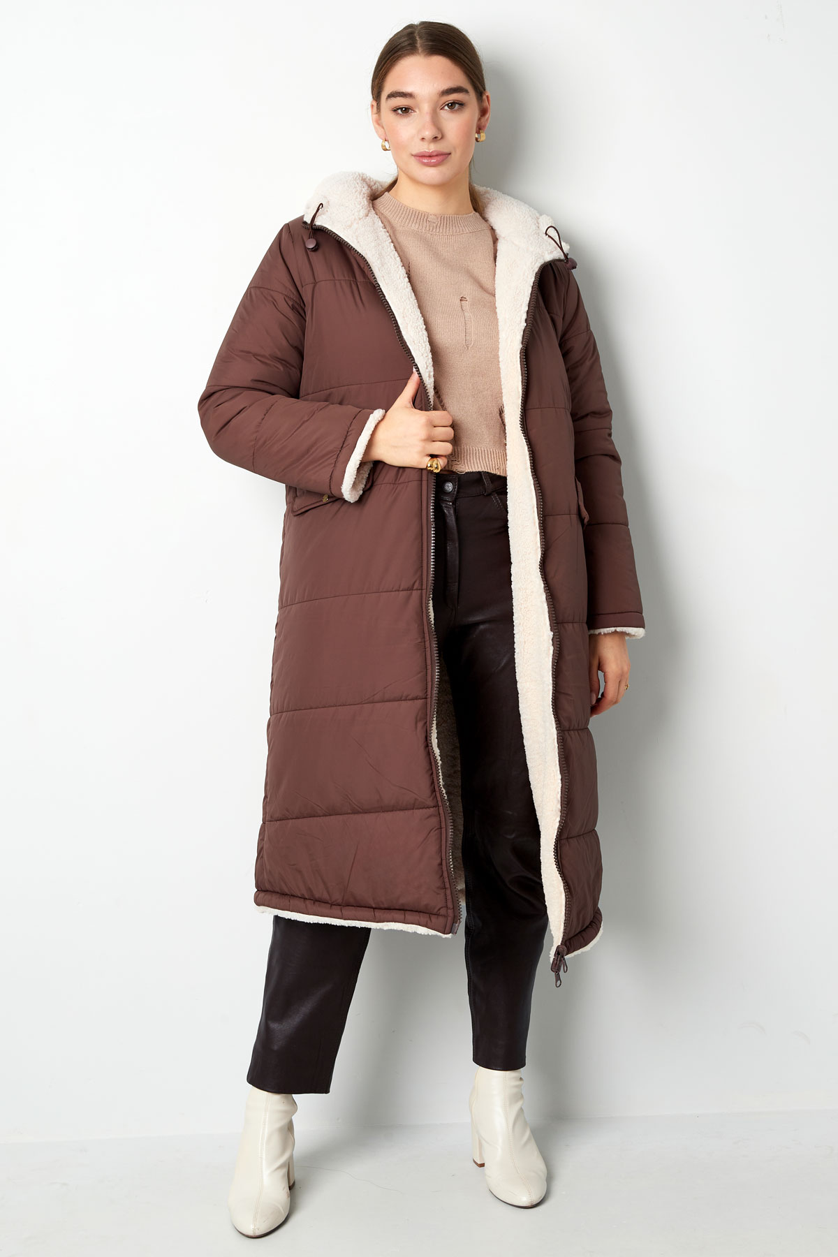 Nylon long coat - Brown - M h5 Picture10